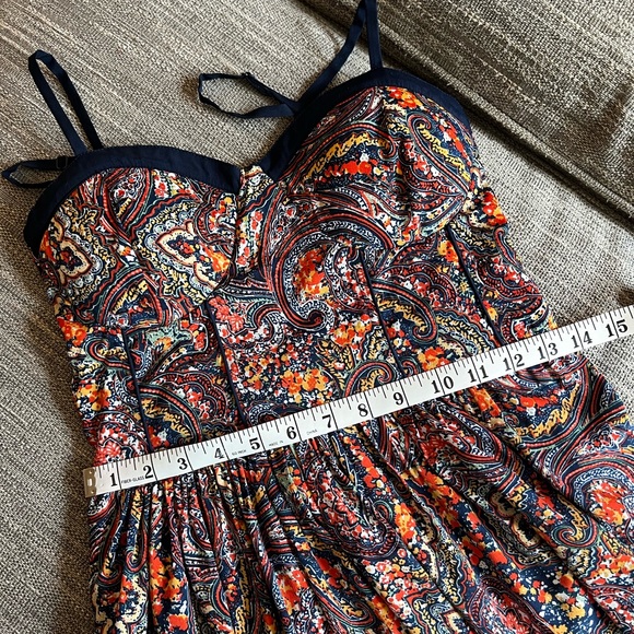 Paisley Smocked Bustier Mini-Dress - Picture 5 of 6